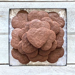 A box of 16 Mini Chocolate Heart Sugar Cookies