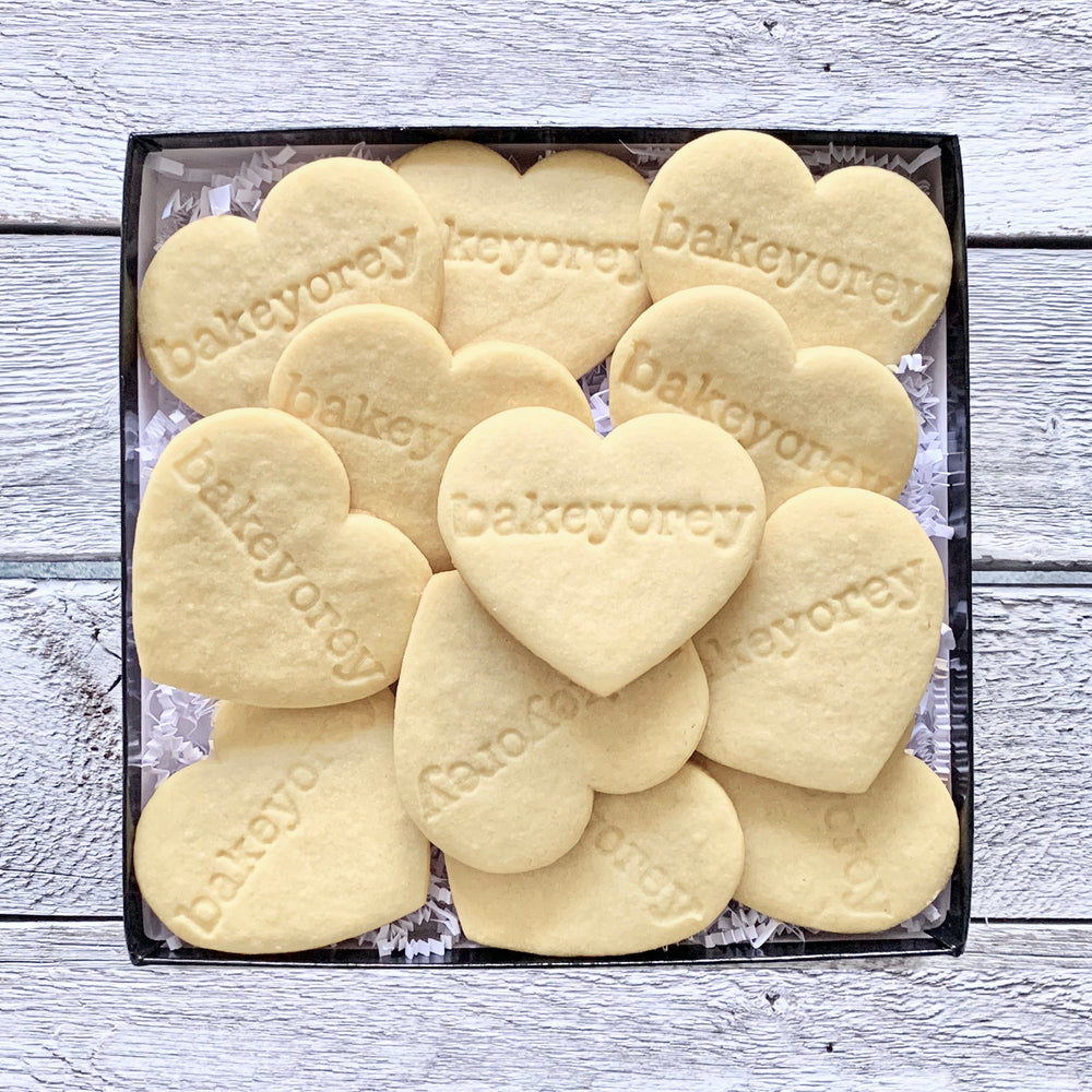 A box of one dozen Classic Heart Sugar Cookies