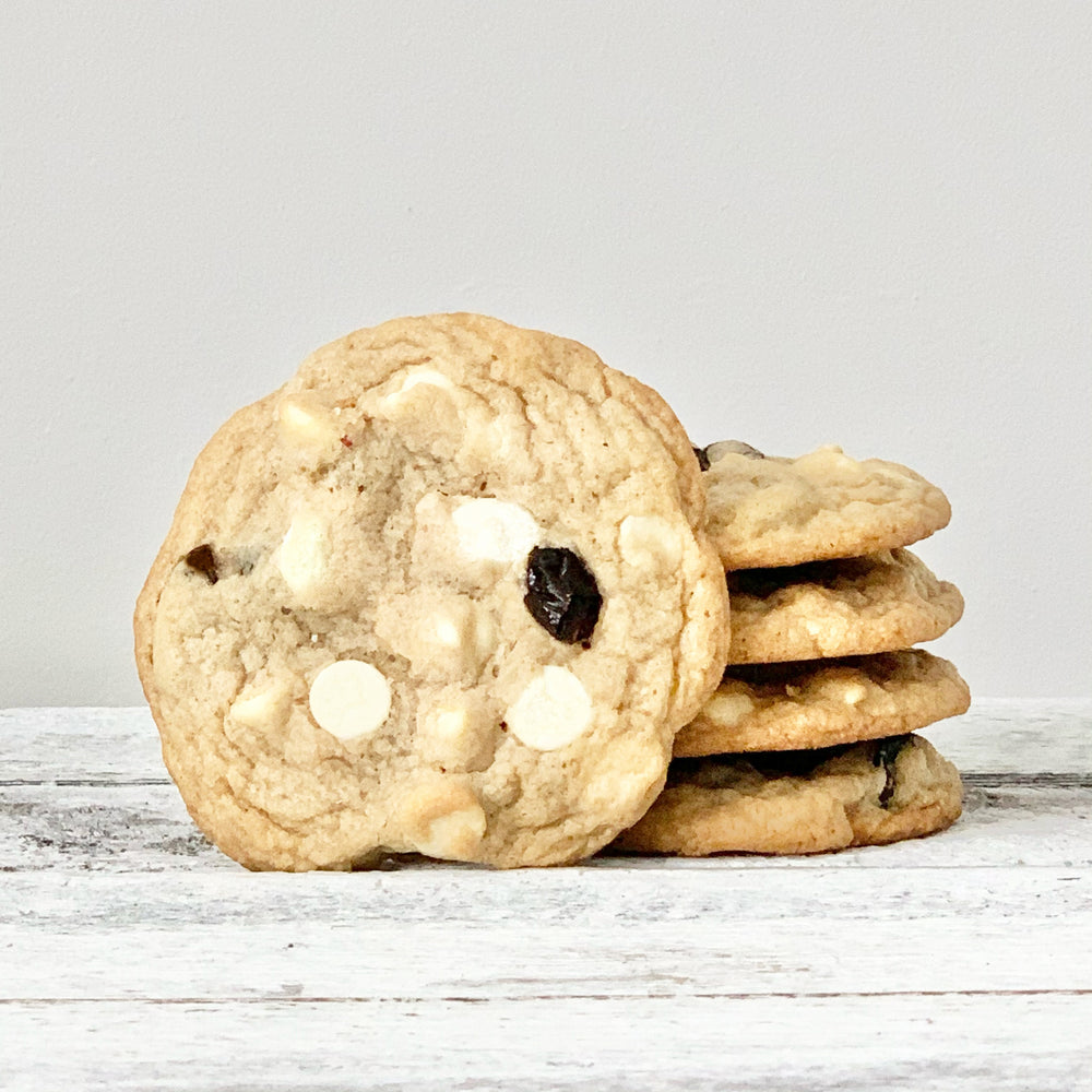 A stack of Cranberry Bliss Cookies